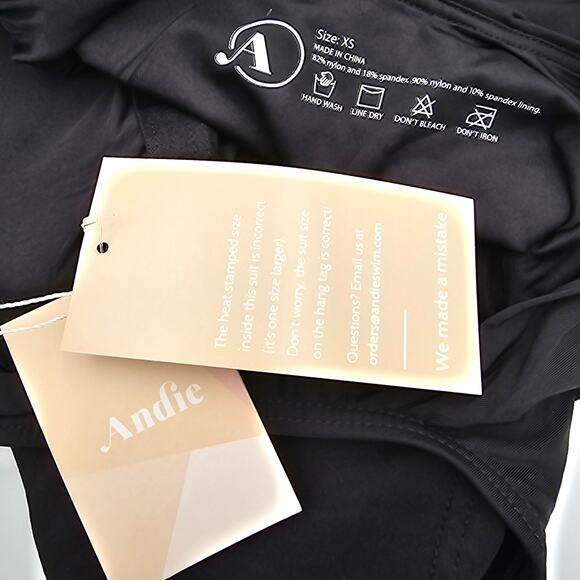 Andie Swim Womans size XXS The Catalina One Piece Swimsuit in Black Halter NEW - Picture 5 of 8